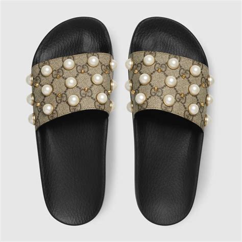 gucci slides with pearls fake|stores that sell gucci slides.